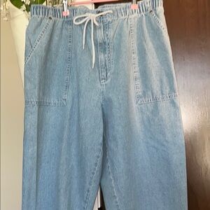 CJ Banks Blue Flare Wide Leg Denim